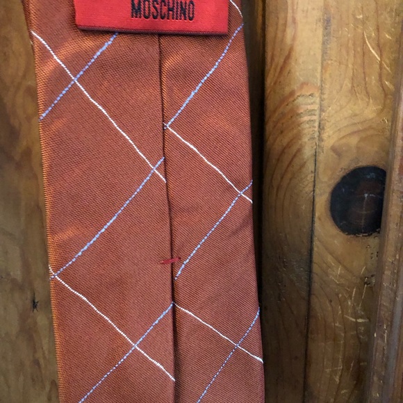 Moschino Orange and Brown Striped Ties - Picture 4 of 4